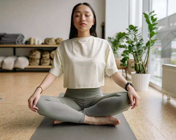 Person meditating peacefully