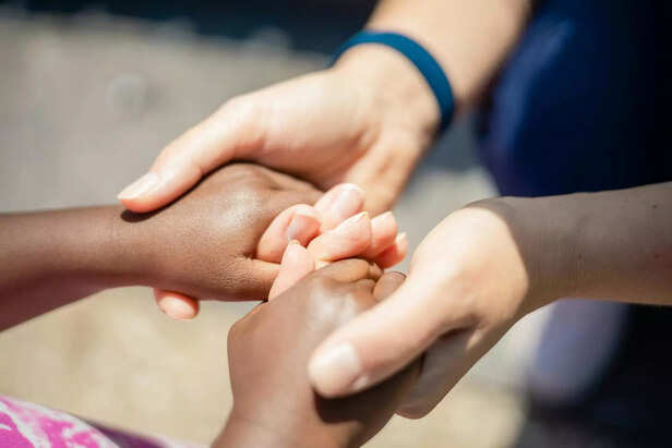 Helping hand gesture of kindness