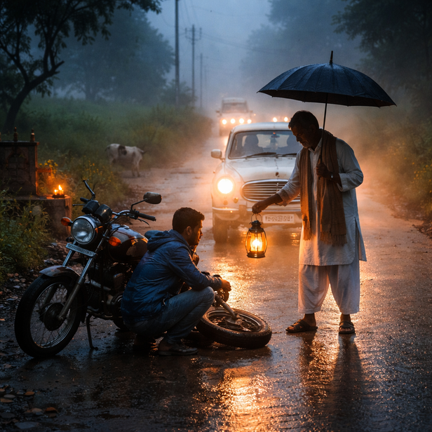 Unknown Savior on a Lonely Road