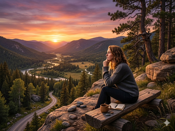 Woman sitting in sunlight