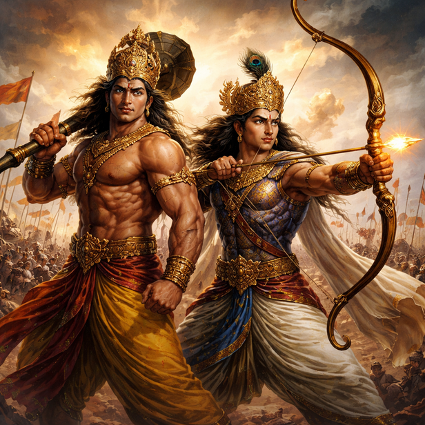 Bhima and Arjuna