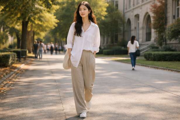 Woman in oversized fit