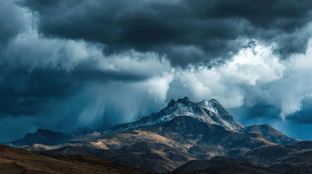 Storm Over Mountain Peak