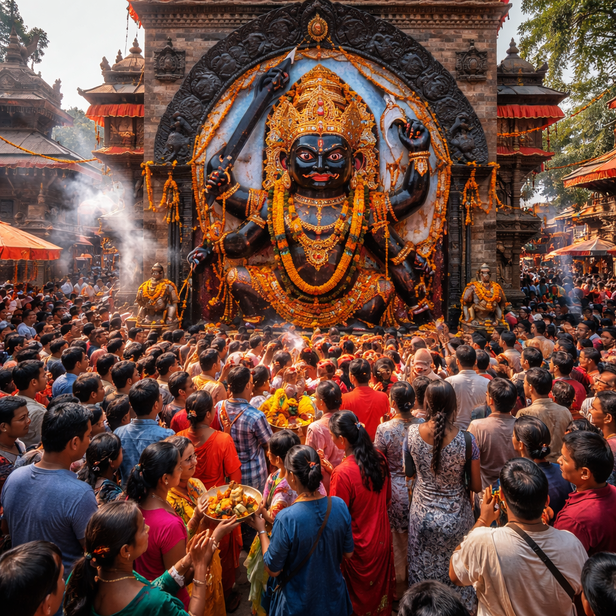 ​ Devotees Visiting Kal Bhairav Temple