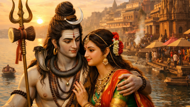 Lord Shiva With Parvathi Devi (Image Credit: AI)