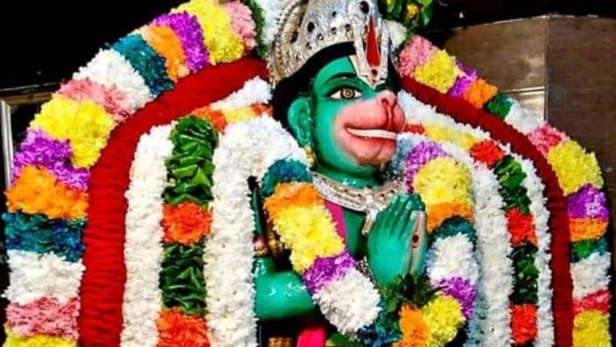 Lord Hanuman Idol at Sri Anjaneyar Temple