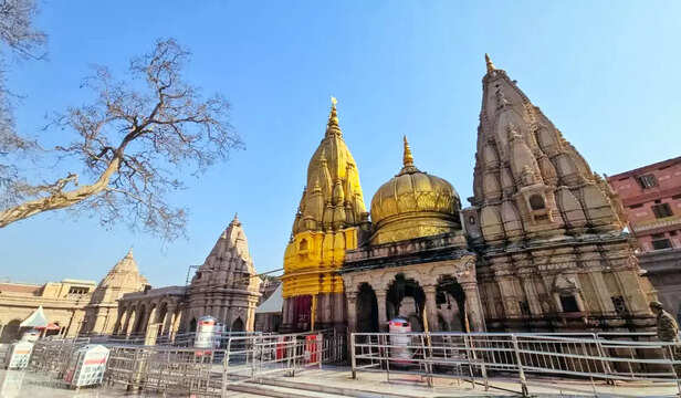 Varanasi, Mar 03 (ANI): A view of the Shri Kashi Vishwanath Temple closed due to...