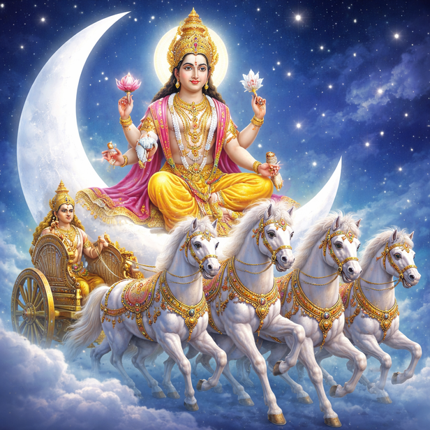 Devotee meditating near the ocean