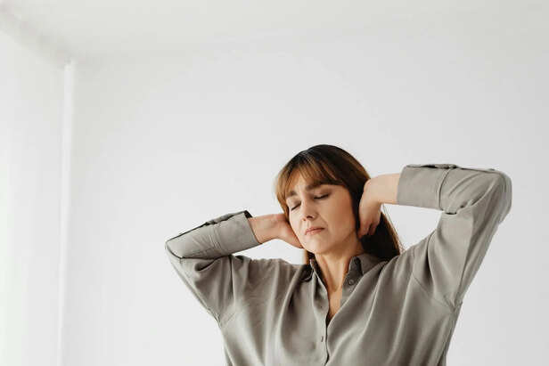 Calm person releasing stress