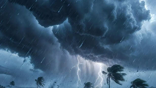 तेज हवा और बारिश