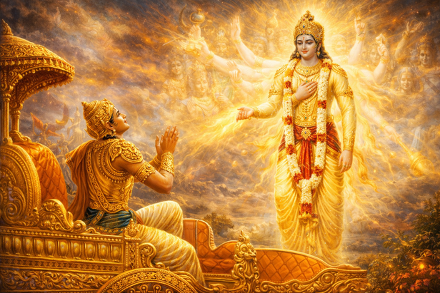 Krishna Teaching Arjuna