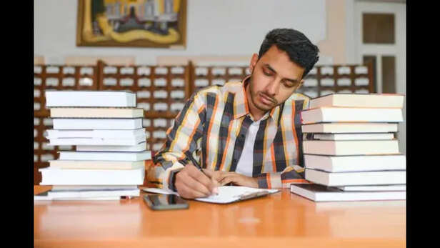 Indian student studying