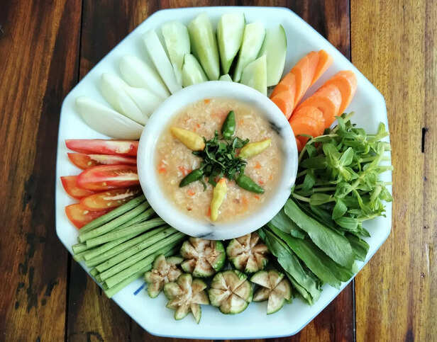 Fresh healthy sattvic food plate