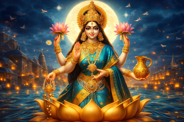 Lakshmi on the golden lotus