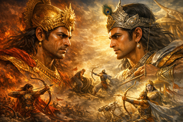 Karna vs Arjuna: The Truth No One Talks About (Image Credit: AI)