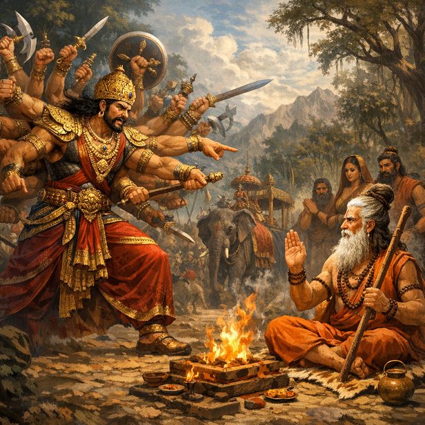 Sahastrarjuna Challenging the Sage