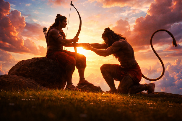 Divine bond at sunset