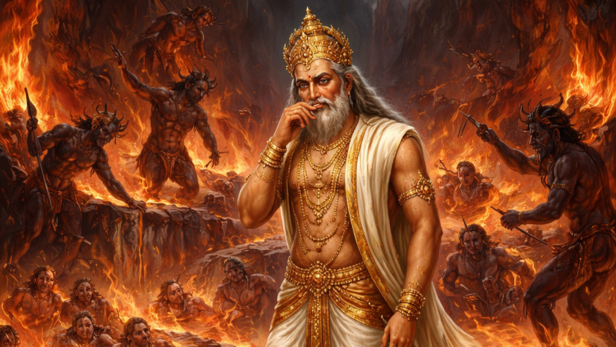 Yudhishthira at Hell (Image Credit: AI)