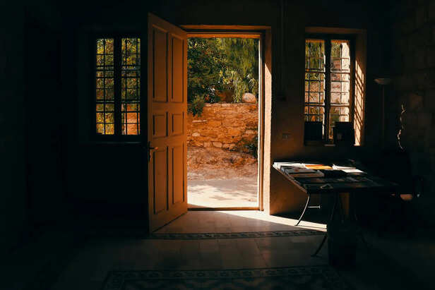 Open Door with Light Inside