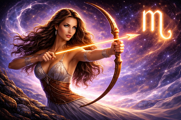 Sagittarius Archer with Fiery Arrow    (Image Credit :ChatGpt Ai)
