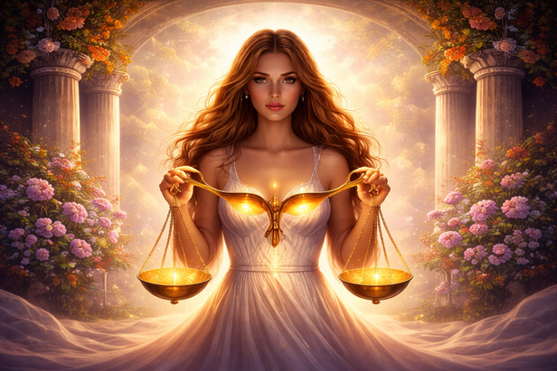 Libra in a Glowing Garden                         (Image Credit :Chatgpt Ai)