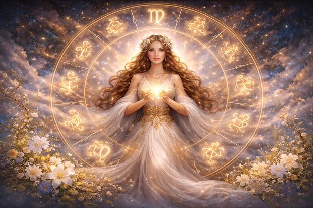 Goddess of the Zodiac Wheel