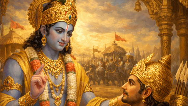 Lord Krishna With Arjuna (Image Credit: AI)