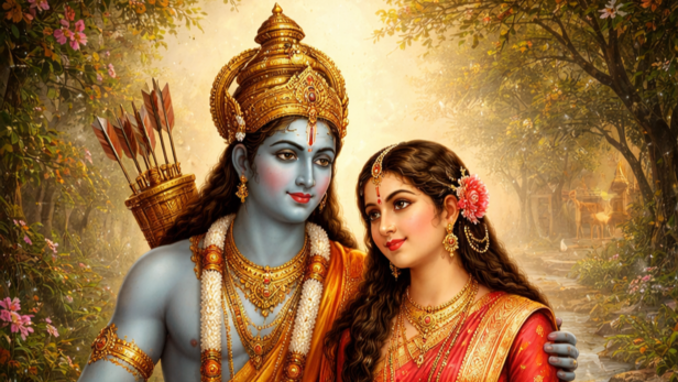 Lord Rama With Sita Devi (Image Credit: AI)