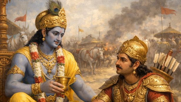 Lord Krishna With Arjuna (Image Credit: AI)