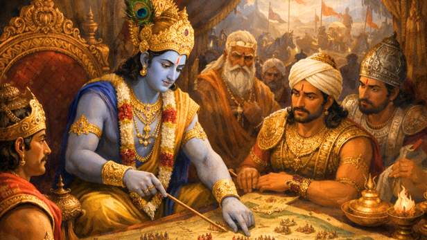 Lord Krishna's Strategy for Mahabharata War (Image Credit: AI)