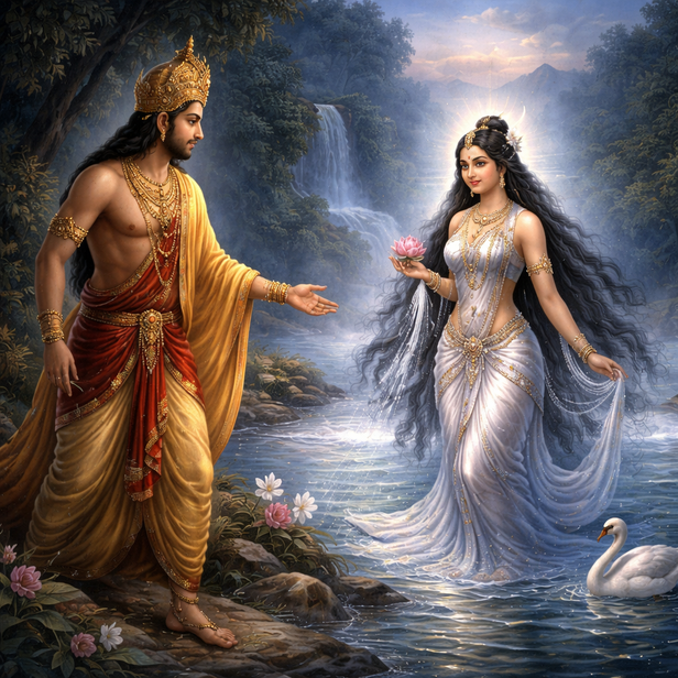 King Shantanu Meeting Ganga