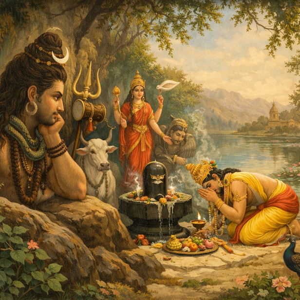 Shiva Observing Vishnu’s Devotion