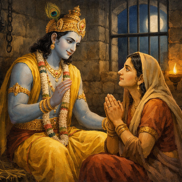 Krishna Speaking to Devaki