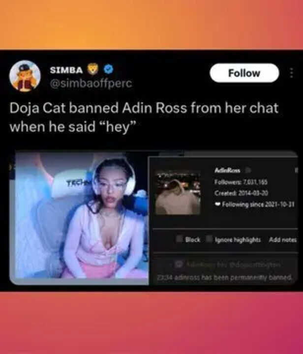 X| @RedMedia_us| Adin Ross blocked from Doja Cat’s live chat