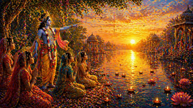 Krishna on Kadamba Tree