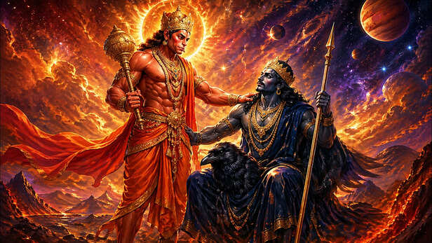 Shani Dev as the giver of justice.