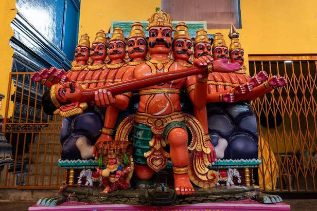 Ravana Statue at Sri Lankan Temple
