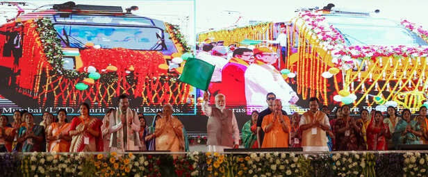 Prime Minister Narendra Modi flags off two new Amrit Bha...