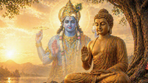 Connection Between Buddha and Lord Vishnu (Image Credit: AI)