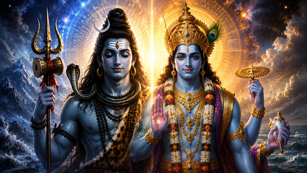 Lord Vishnu and Maha Dev (Image Credit: AI)