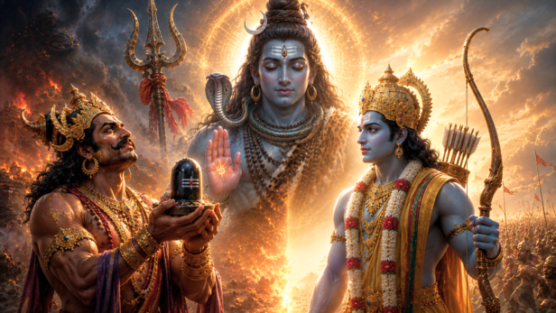 Lord Shiva, Ravana and Rama (Image Credit: AI)