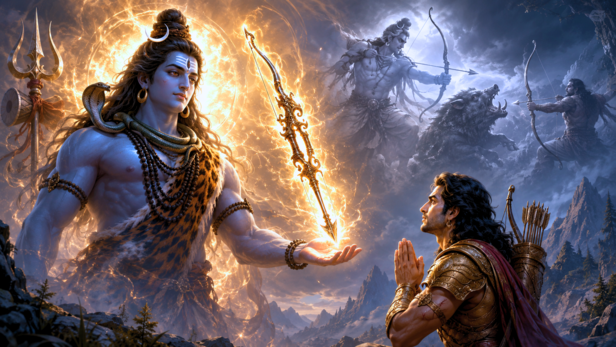 Lord Shiva and Arjuna (Image Credit: AI)