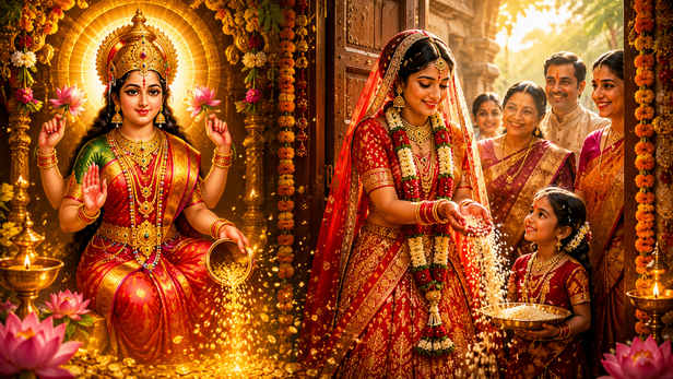 Bride Performing Vidai Ritual