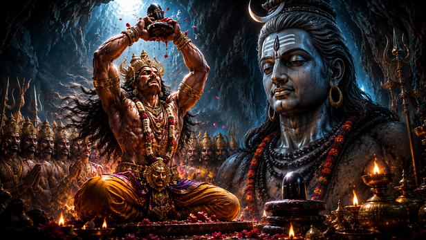 Ravana Performing Shiva Devotion