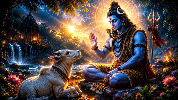 Lord Shiva Blessing Nandi