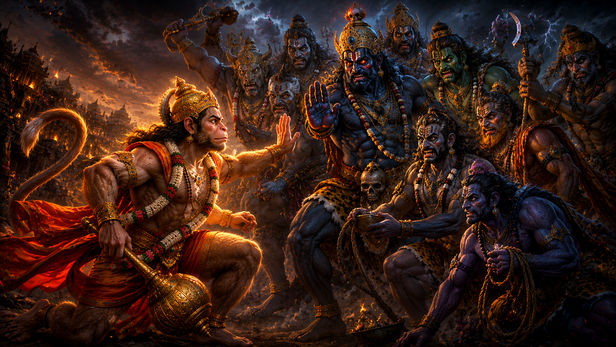 Ashtabhairav Stopped Hanuman in Kashi