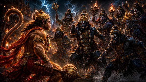 Ashtabhairavs Stopping Hanuman Ji