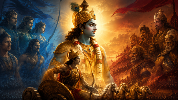 Key Role Played by Lord Krishna in Mahabharata War (Image Credit: AI)