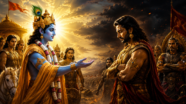 Lord Krishna & Karna (Image Credit: AI)