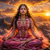 Radha Rani Performing Deep Meditation On A Mountain